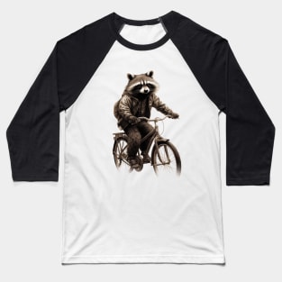 Raccoon on a Bike Baseball T-Shirt